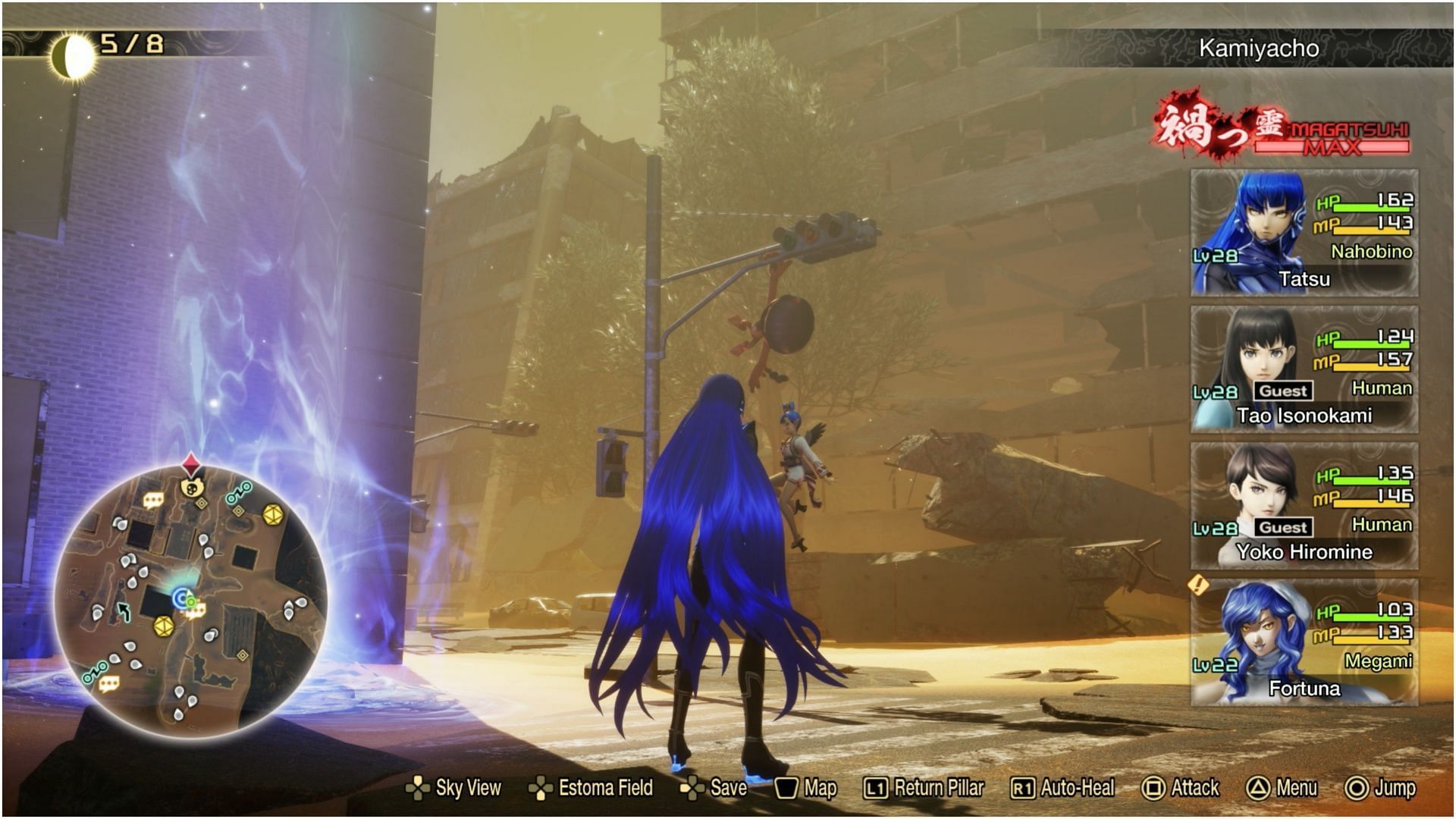 You can easily teleport across regions, as long as you've unlocked these pillars (Image via Atlus)